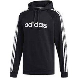 Adidas Black Hoodie with Classic Three Stipes Mens size Medium